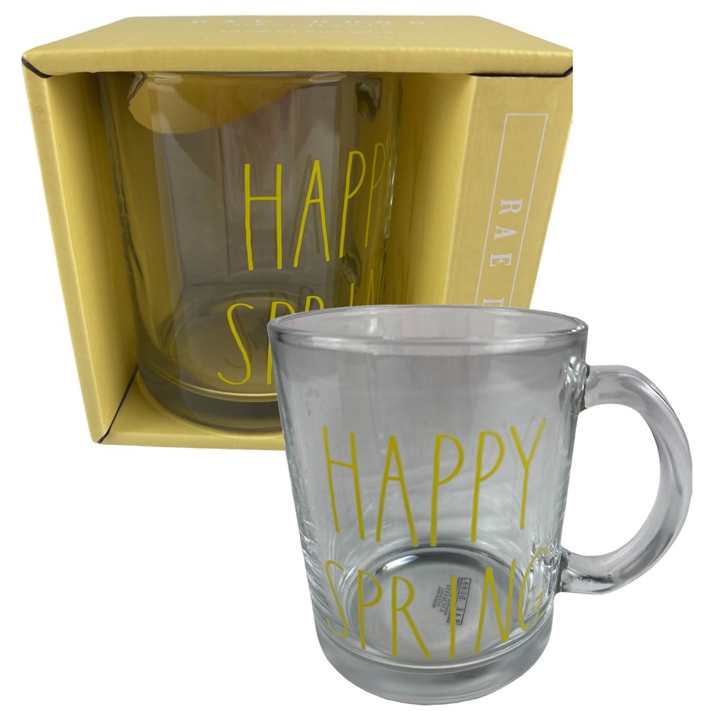 NIB Rae Dunn HAPPY SPRING Blass Mug - 18 oz